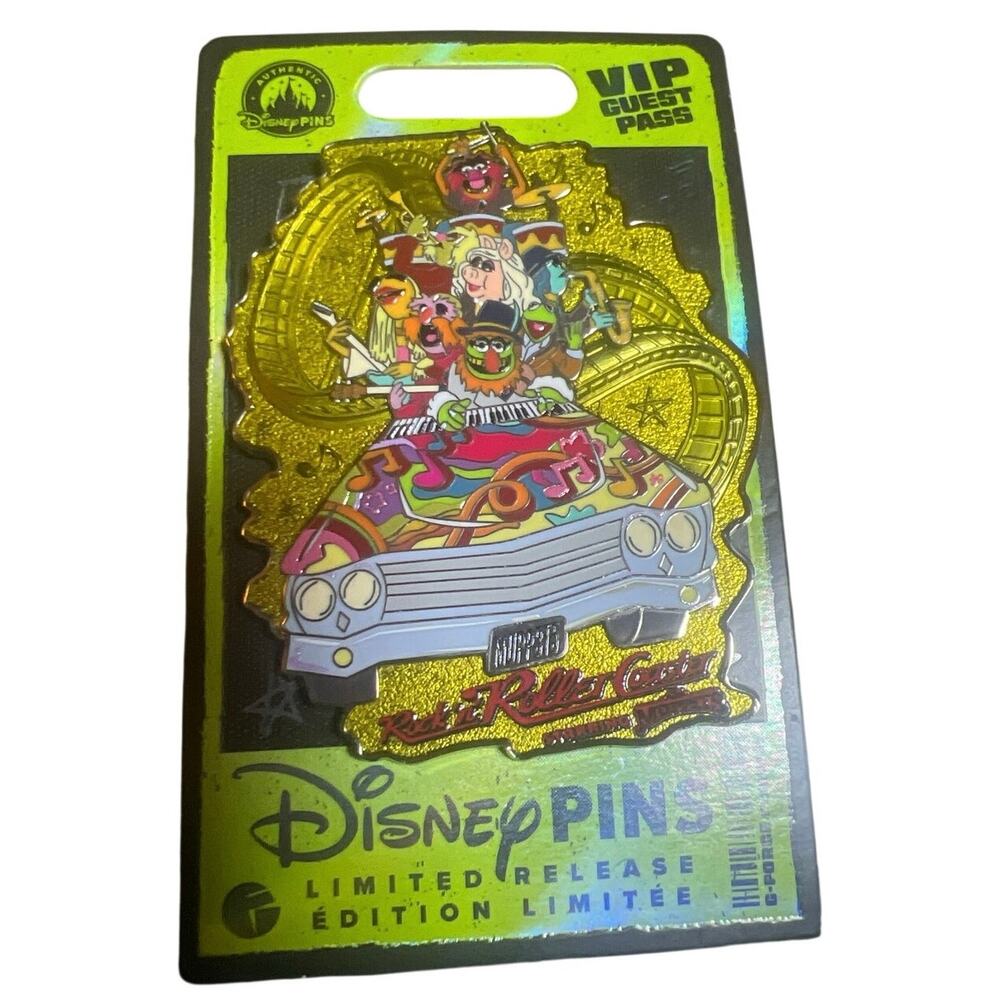 Disney Parks 2026 The Muppets Rock ‘n’ Roller Coaster VIP Guest Pass Jumbo Pin